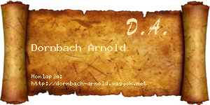 Dornbach Arnold névjegykártya